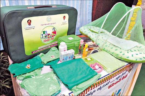 Items of KCR Kit Telangana for pregnant women and newborn