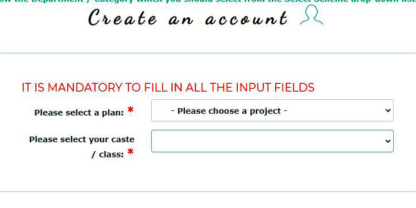 Create Account at ssp.postmatric.karnataka.gov.in