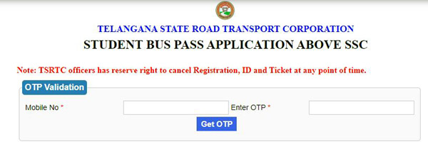 tsrtc bus pass registration