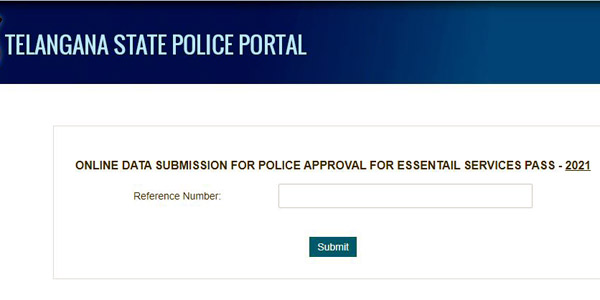 ts police e-pass status check online