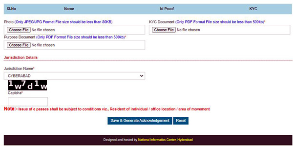 telangana e-pass status check online