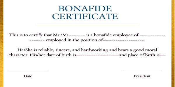 Bonafide Certificate Application Form