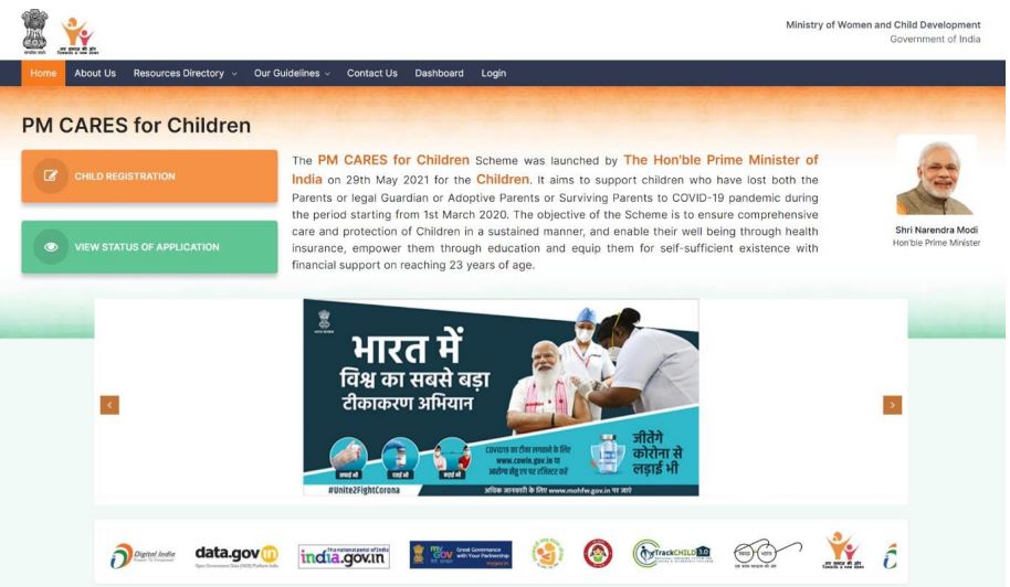 PM Cares for Children Yojana apply online