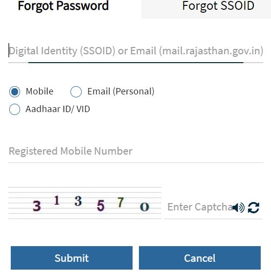 reset the SSO ID password