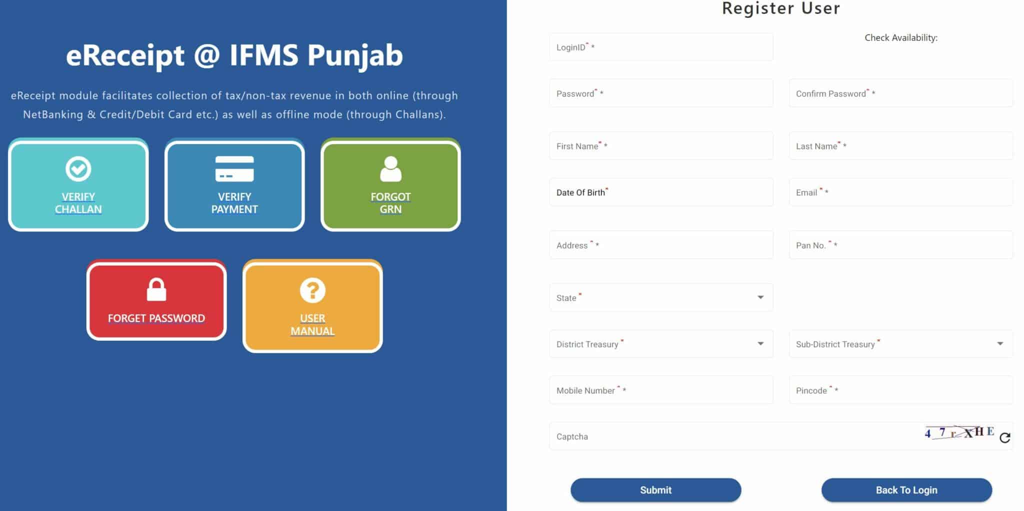 IFMS Punjab Registration, Login and Verify Challan