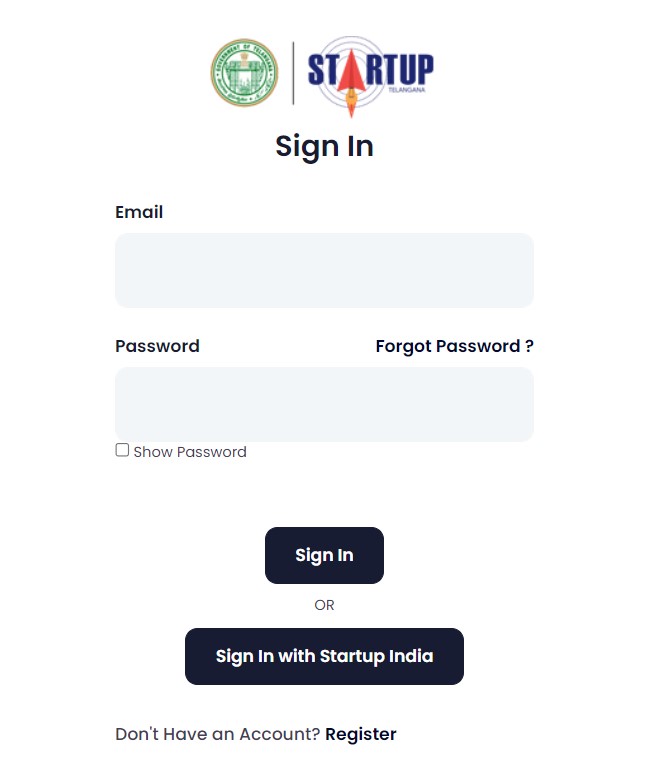 How to login into the Startup Telanaga Portal