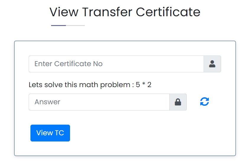 View Transfer Certificate