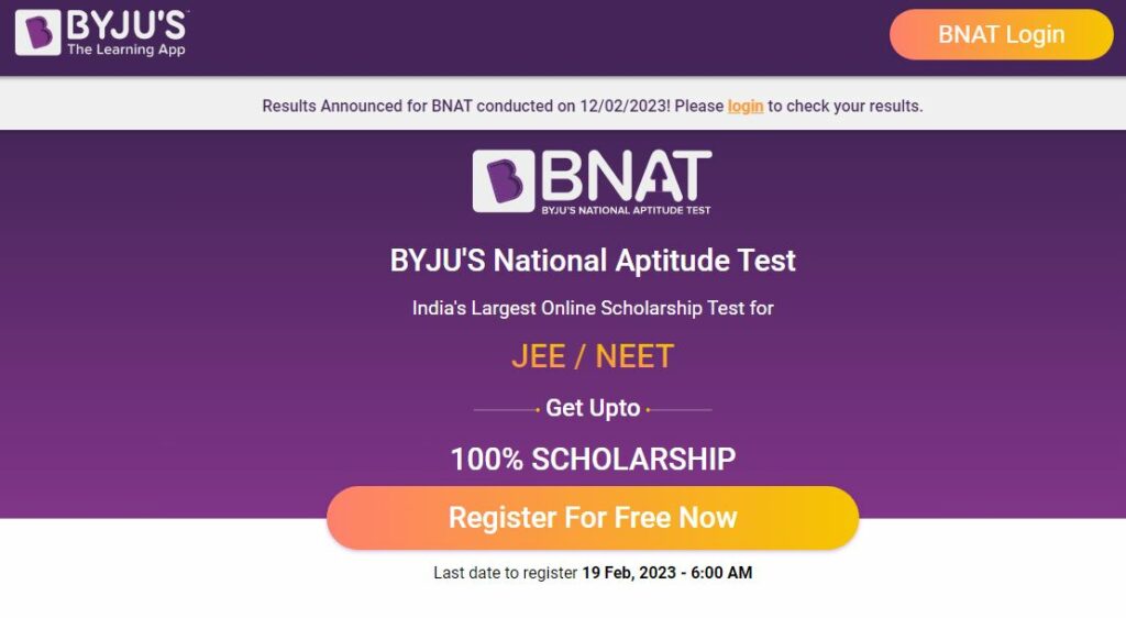 BYJU’s National Aptitude Test