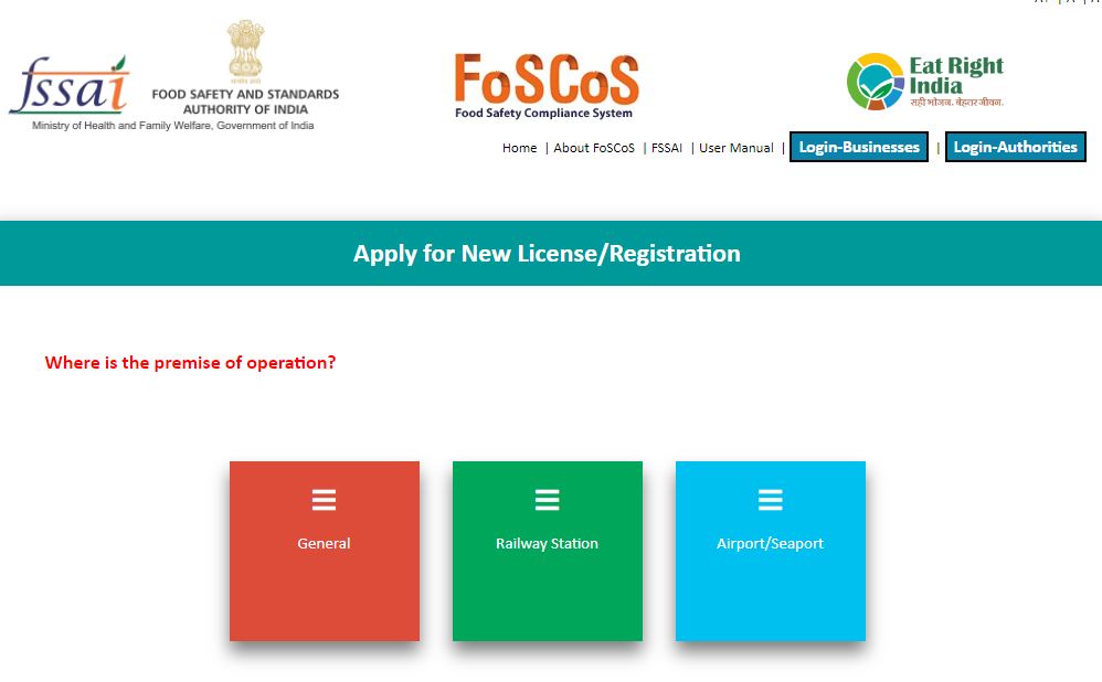 Food Safety and Standards Authority of India registration