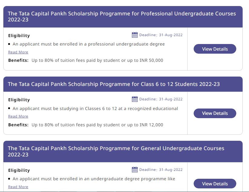 Tata Capital Pankh Scholarship Apply Online