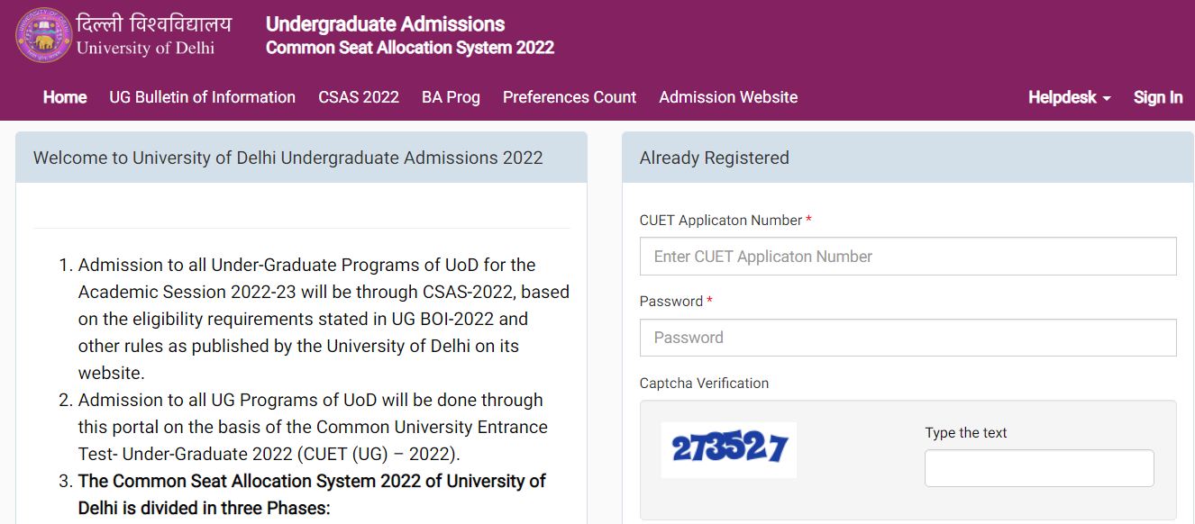 CSAS Portal Registration Eligibility & Apply Online