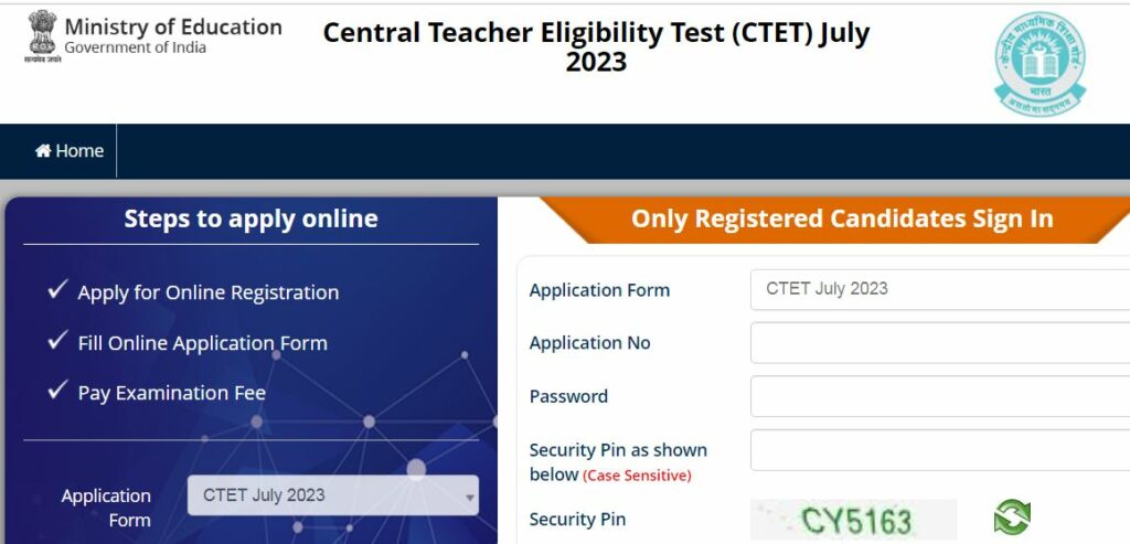 CTET Online Registration