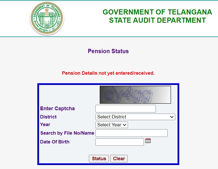 How to check Telangana Aasara Pension Status