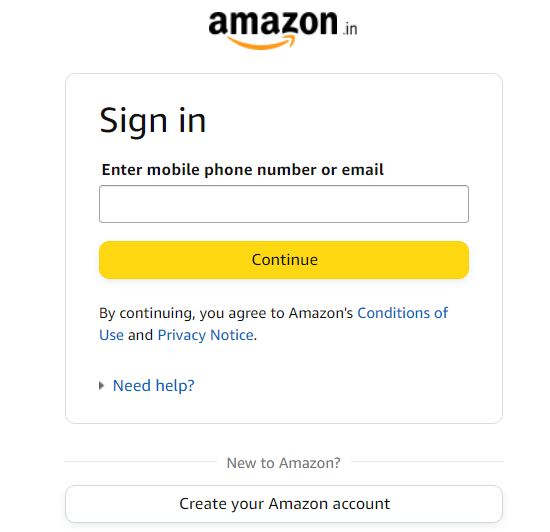 Amazon signin