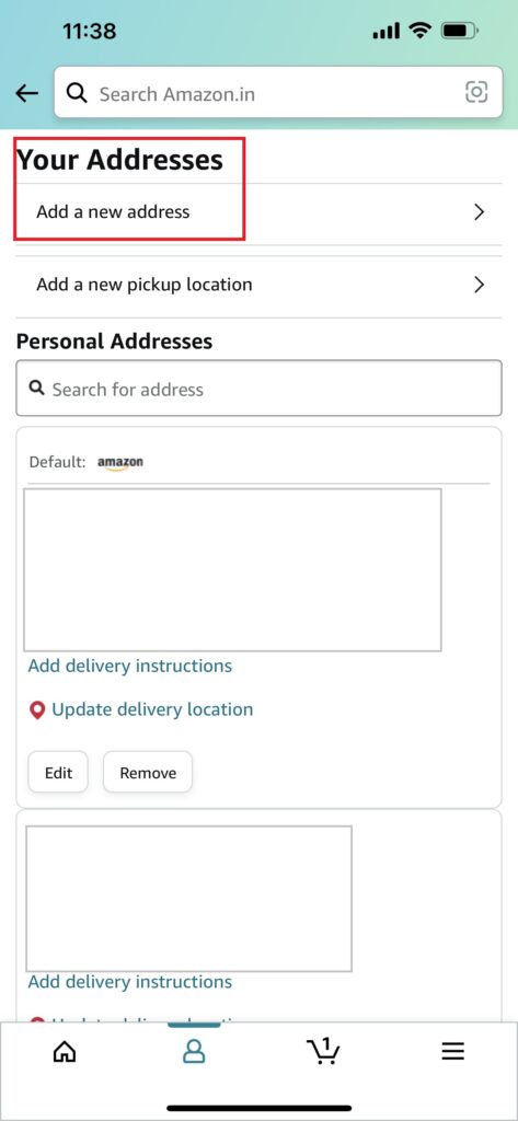 How to add new shipping address on Amazon