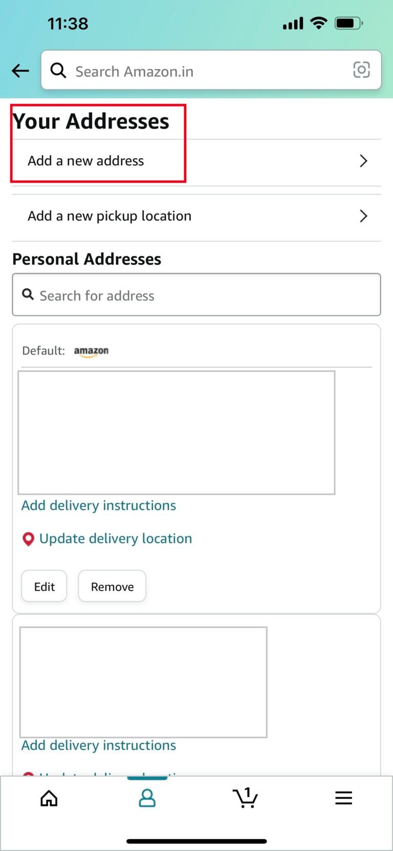 How to change the shipping address on Amazon?