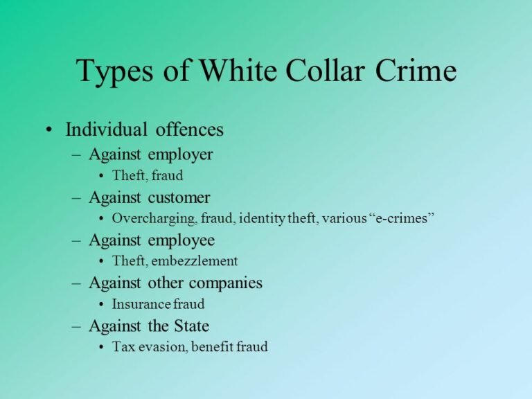 Whitecollar crime in India Types & Classifications
