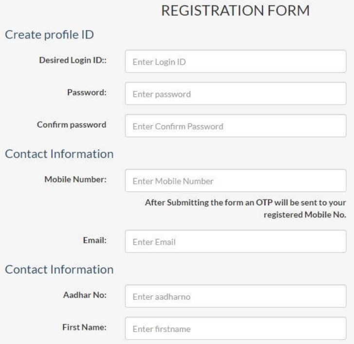 Caste New Registration Form